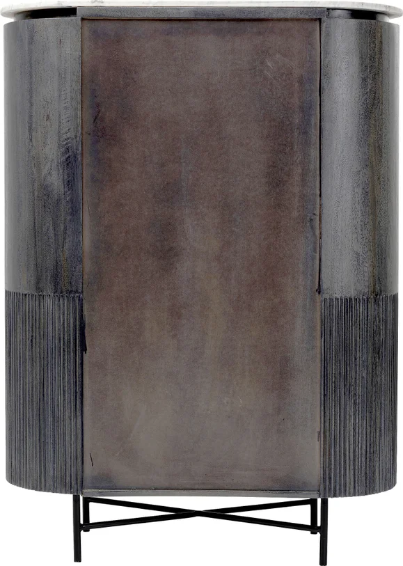 KOMODA Glenn wysoka, 2-drzwiowa, pojemne półki, a metalowych nogach z drewnianym, ryflowanym korpusem i biało-szarym marmurowym blatem, nowoczesna, najwyższa jakość KOMODA Glenn wysoka, 2-drzwiowa, pojemne półki, a metalowych nogach z drewnianym, ryflowanym korpusem i biało-szarym marmurowym blatem, nowoczesna, najwyższa jakość