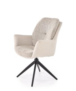 KRZESŁO obrotowe, z podłokietnikami, ergonomiczne siedzisko i oparcie, czarne, metalowe nogi, nowoczesny styl