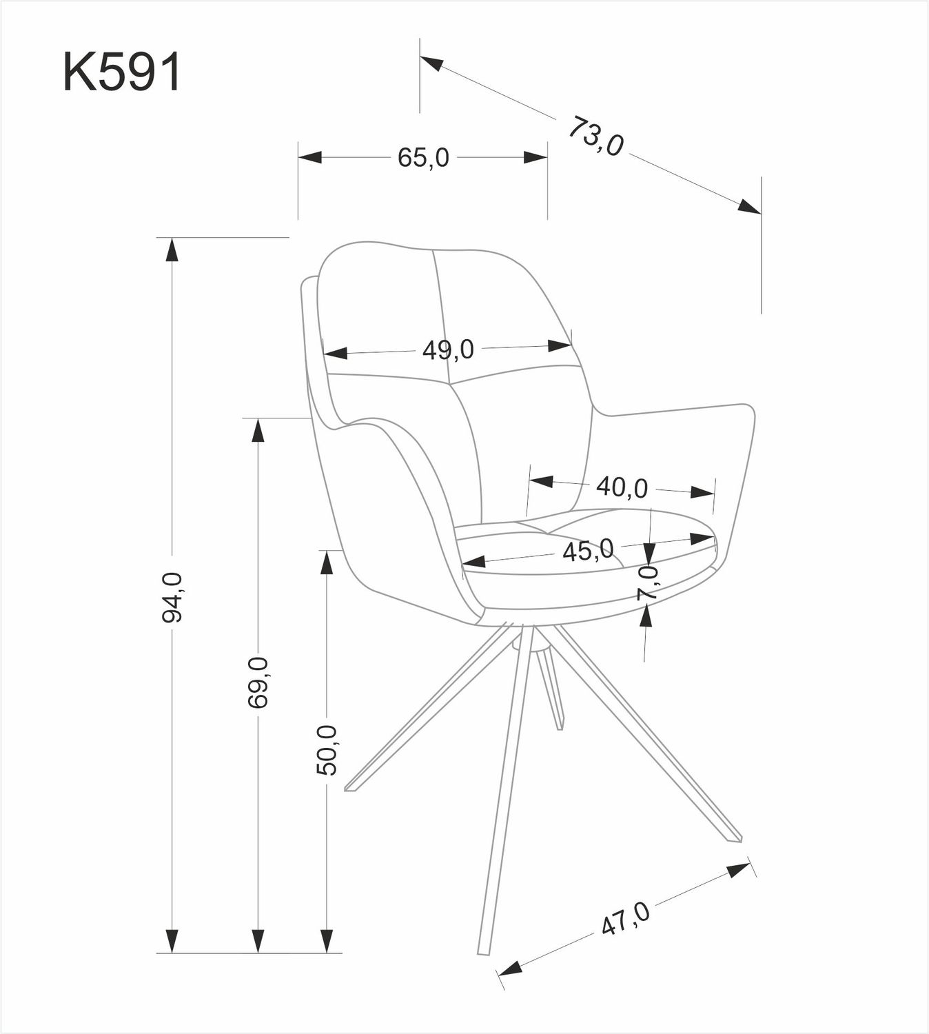 KRZESŁO obrotowe, z podłokietnikami, ergonomiczne siedzisko i oparcie, czarne, metalowe nogi, nowoczesny styl, wymiary KRZESŁO obrotowe, z podłokietnikami, ergonomiczne siedzisko i oparcie, czarne, metalowe nogi, nowoczesny styl, wymiary