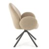 KRZESŁO obrotowe z podłokietnikami na czarnych, metalowych nogach, przyjemna tapicerka, obłe kształty, designerski styl, cappucino, piękne KRZESŁO obrotowe z podłokietnikami na czarnych, metalowych nogach, przyjemna tapicerka, obłe kształty, designerski styl, cappucino, piękne