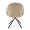 KRZESŁO obrotowe z podłokietnikami na czarnych, metalowych nogach, przyjemna tapicerka, obłe kształty, designerski styl, cappucino, premium KRZESŁO obrotowe z podłokietnikami na czarnych, metalowych nogach, przyjemna tapicerka, obłe kształty, designerski styl, cappucino, premium
