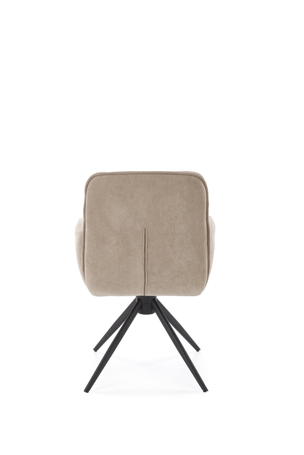 KRZESŁO obrotowe z podłokietnikami na czarnych, metalowych nogach, welurowa tapicerka, nowoczesny styl, beżowe, designerskie