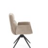 KRZESŁO obrotowe z podłokietnikami na czarnych, metalowych nogach, welurowa tapicerka, nowoczesny styl, beżowe, piękne