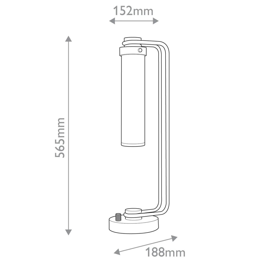 LAMPA STOŁOWA Wynwood z jednym źródłem światła, metalowa podstawa w kolorze vintage mosiądzu, mleczny, podłużny klosz, wymiary