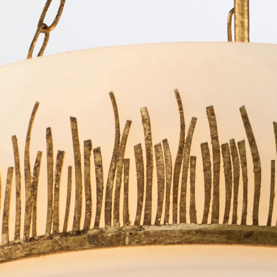 LAMPA WISZĄCA Sawgrass okrągła, 3 źródła światła, wykończona w luksusowym, płatkowanym złocie, mleczny klosz, klasyczna forma, piękna