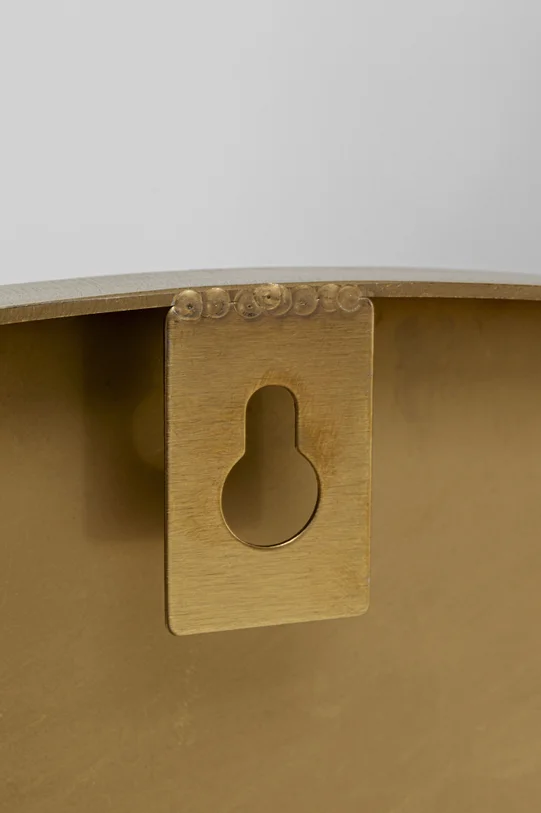 LUSTRO ŚCIENNE Lunette w złotej, okrągłej ramie o pofalowanej strukturze, nowoczesny styl, premium