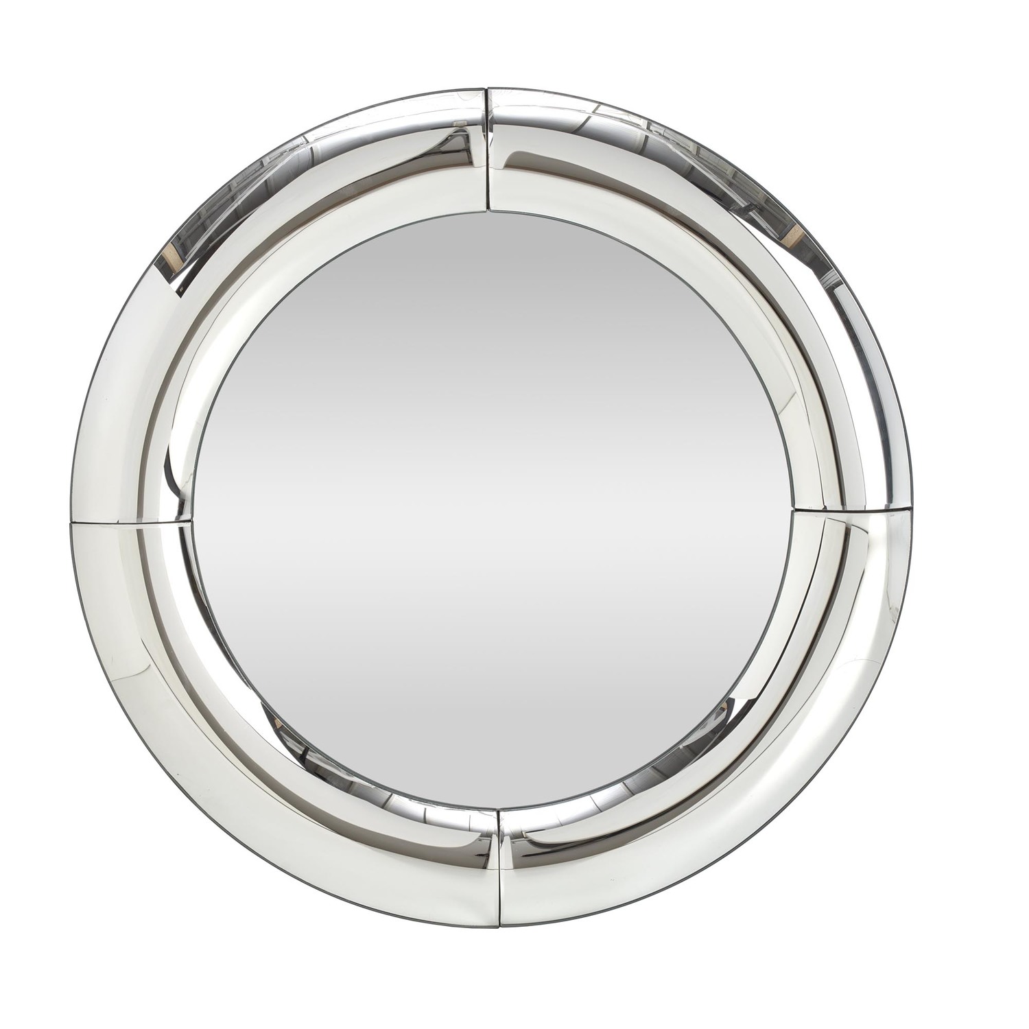 LUSTRO ŚCIENNE Moon okrągłe, srebrna rama o obłych kształtach kształtach, nowoczesny styl, do salonu LUSTRO ŚCIENNE Moon okrągłe, srebrna rama o obłych kształtach kształtach, nowoczesny styl, do salonu