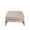 PODNÓŻEK kwadratowy, welurowa tapicerka w kolorze taupe, czarne stalowe nogi, eleganckie pikowania w dolnej części, klasyczny styl
