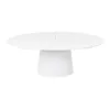 STÓŁ JADALNIANY Benvenuto rozkładany, biała podstawa i blat z forniru, połyskujące wykończenie, owalny