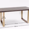 STÓŁ JADALNIANY Osaka prostokątny, metalowe nogi w mosiężnym kolorze, blat w kolorze orzechowym, wymiary STÓŁ JADALNIANY Osaka prostokątny, metalowe nogi w mosiężnym kolorze, blat w kolorze orzechowym, wymiary