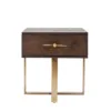 SZAFKA NOCNA Osaka kwadratowa, kolor orzechowy, jedna szuflada, metalowy stelaż w kolorze mosiądzu SZAFKA NOCNA Osaka kwadratowa, kolor orzechowy, jedna szuflada, metalowy stelaż w kolorze mosiądzu