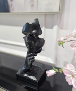 FIGURKA DEKORACYJNA Quiet Face czarna, forma twarzy, nowoczesny styl