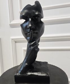 FIGURKA DEKORACYJNA Quiet Face czarna, forma twarzy, nowoczesny styl, piękna