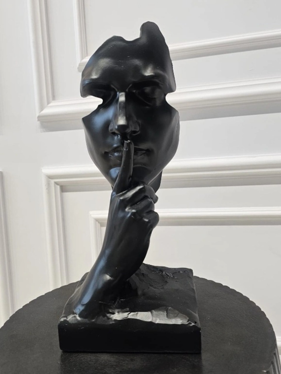 FIGURKA DEKORACYJNA Quiet Face czarna, forma twarzy, nowoczesny styl, piękna