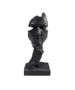 FIGURKA DEKORACYJNA Quiet Face czarna, forma twarzy, nowoczesny styl