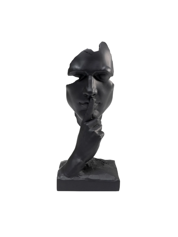 FIGURKA DEKORACYJNA Quiet Face czarna, forma twarzy, nowoczesny styl