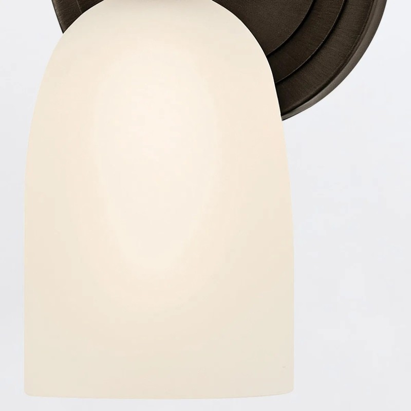 KINKIET Tallulah z 2 źródłami światła, czarny, klosze z białego szkła, styl art deco, ekskluzywny