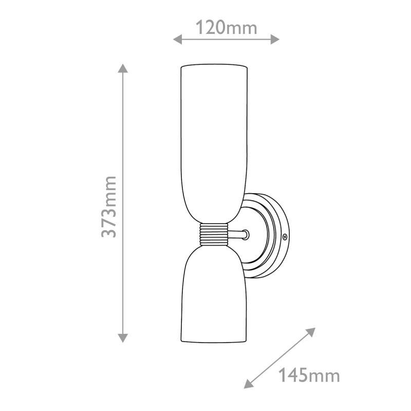 KINKIET Tallulah z 2 źródłami światła, mosiężny, klosze z białego szkła, styl art deco, wymiary