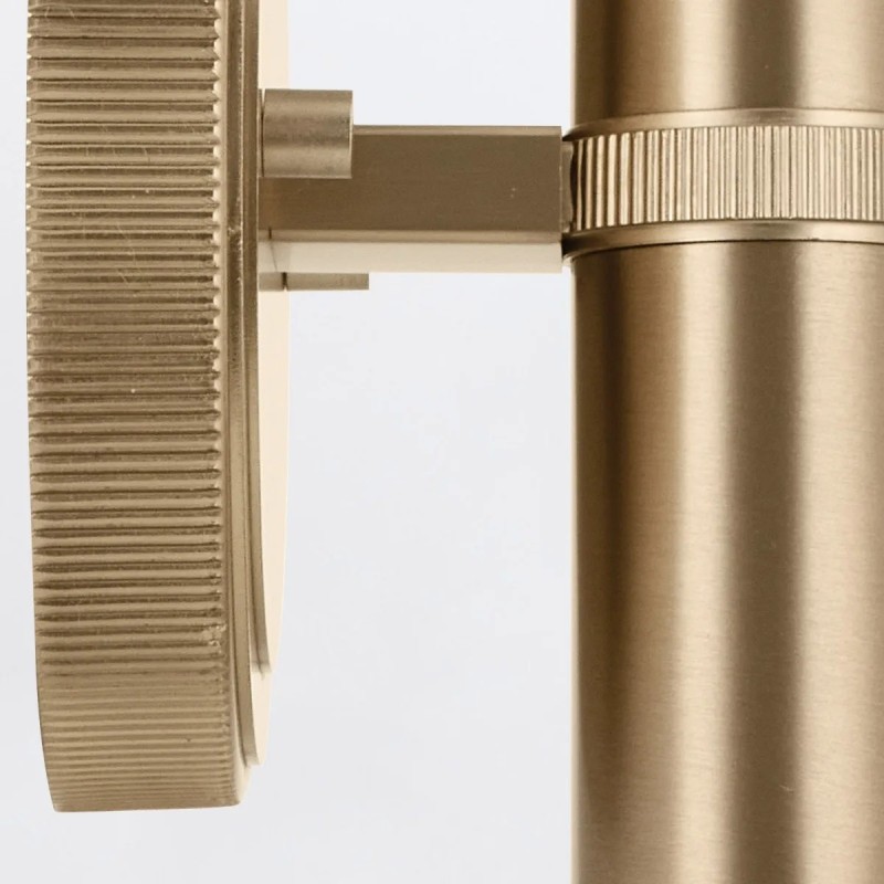 KINKIET Torche z 2 źródłami światła, metalowa oprawa w kolorze szampańskiego brązu, delikatne, ryflowane detale, do salony KINKIET Torche z 2 źródłami światła, metalowa oprawa w kolorze szampańskiego brązu, delikatne, ryflowane detale, do salony