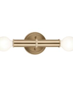 KINKIET Torche z 2 źródłami światła, metalowa oprawa w kolorze szampańskiego brązu, delikatne, ryflowane detale, piękny