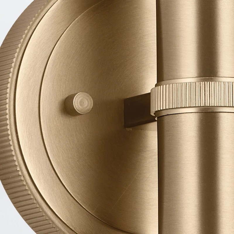 KINKIET Torche z 2 źródłami światła, metalowa oprawa w kolorze szampańskiego brązu, delikatne, ryflowane detale, premium KINKIET Torche z 2 źródłami światła, metalowa oprawa w kolorze szampańskiego brązu, delikatne, ryflowane detale, premium