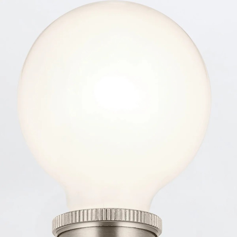 KINKIET Torche z 2 źródłami światła, metalowa oprawa w niklowanym kolorze, delikatne, ryflowane detale, premium KINKIET Torche z 2 źródłami światła, metalowa oprawa w niklowanym kolorze, delikatne, ryflowane detale, premium