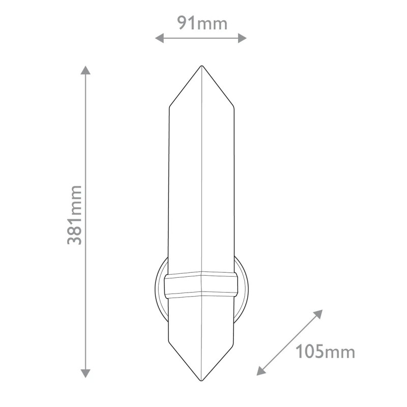 KINKIET Valencia z diamentowym kloszem z alabastru, metalowa oprawa w kolorze miejskiego brązu, klasyka z nutą nowoczesności, wymiary