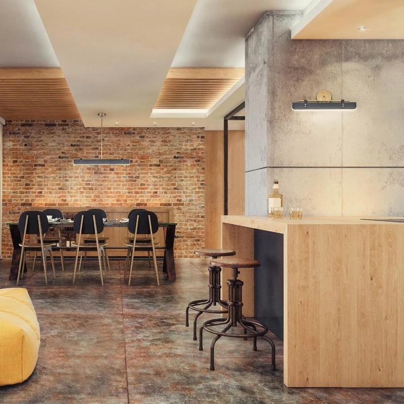 KINKIET Valise zainspirowany kufrem podróżnym, wykończenie w vintage mosiądzu, skóra smokingowa, klasyczny styl, do jadalni