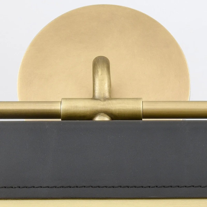 KINKIET Valise zainspirowany kufrem podróżnym, wykończenie w vintage mosiądzu, skóra smokingowa, klasyczny styl, ekskluzywny