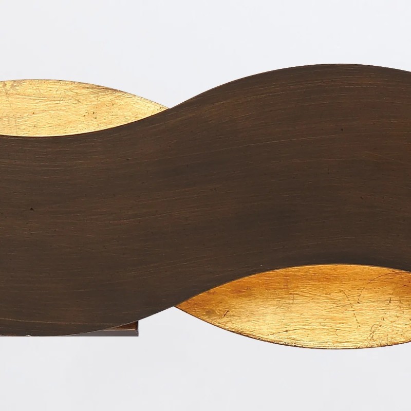 KINKIET Vaughan o delikatnie falującym kształcie, brązowo-złoty, nowoczesny styl, piękny