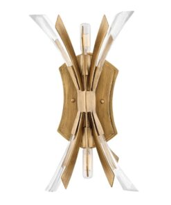 KINKIET Vida z 2 źródłami światła, metalowo-kryształowa oprawa, wykończenie w oksydowanym złocie, klasyczny design