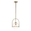 LAMPA WISZĄCA Somerset mosiężna z jednym źródłem światła, szklany kulisty klosz, klasyczny styl, transparentny