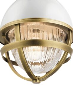 LAMPA WISZĄCA Tollis, mała z 1 źródłem światła, wykończenie w naturalnym mosiądzu, kulisty szklany klosz, nowoczesny, piękna