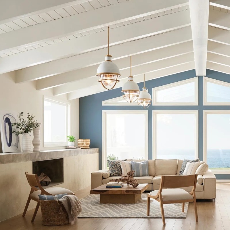 LAMPA WISZĄCA Tollis z 1 źródłem światła, wykończenie w naturalnym mosiądzu, kulisty szklany klosz, nowoczesny, do salonu