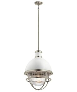 LAMPA WISZĄCA Tollis z 1 źródłem światła, wykończenie w szczotkowanym niklu, kulisty szklany klosz, nowoczesny