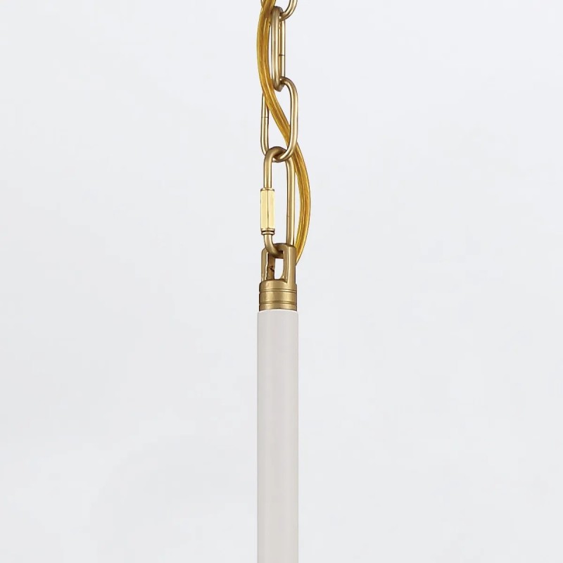 LAMPA WISZĄCA Welsh okrągła, matowe białe szkło z złotymi, metalowymi elementami, nowoczesny styl, wyjątkowa