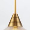 LAMPA WISZĄCA Willard z 1 źródłem światła, metalowy stelaż, szklany klosz w formie stożka, klasyczny styl, mosiężna, premium