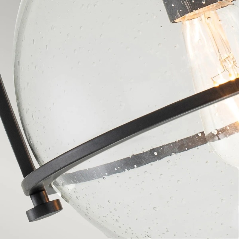 PLAFON Somerset czarny z jednym źródłem światła, szklany kulisty klosz, klasyczny styl, transparentny, wyjątkowy PLAFON Somerset czarny z jednym źródłem światła, szklany kulisty klosz, klasyczny styl, transparentny, wyjątkowy