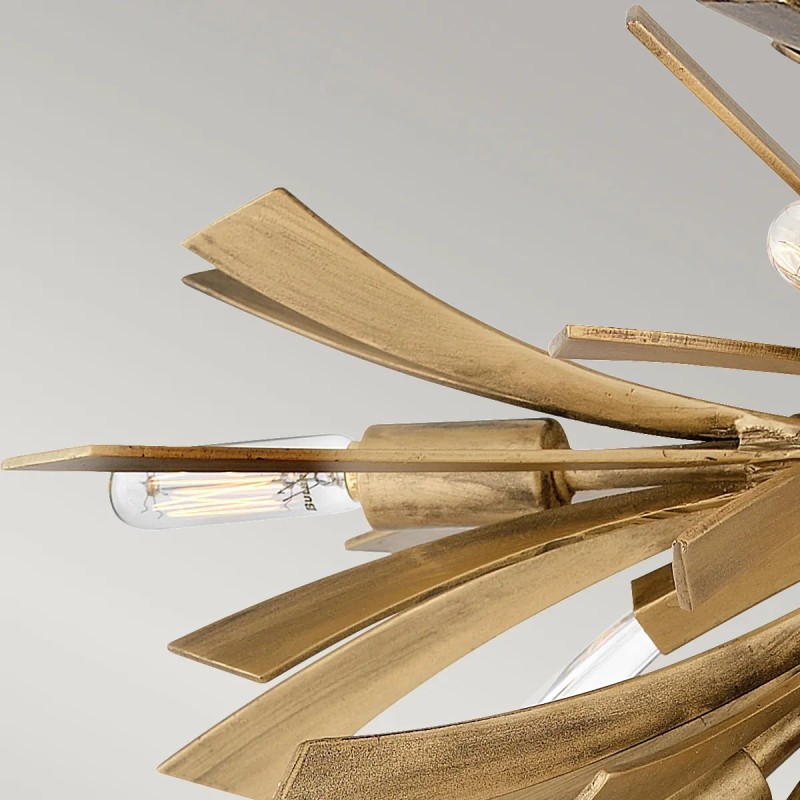 PLAFON Vida z 9 źródłami światła, metalowo-kryształowa oprawa, wykończenie w oksydowanym złocie, klasyczny design, piękny