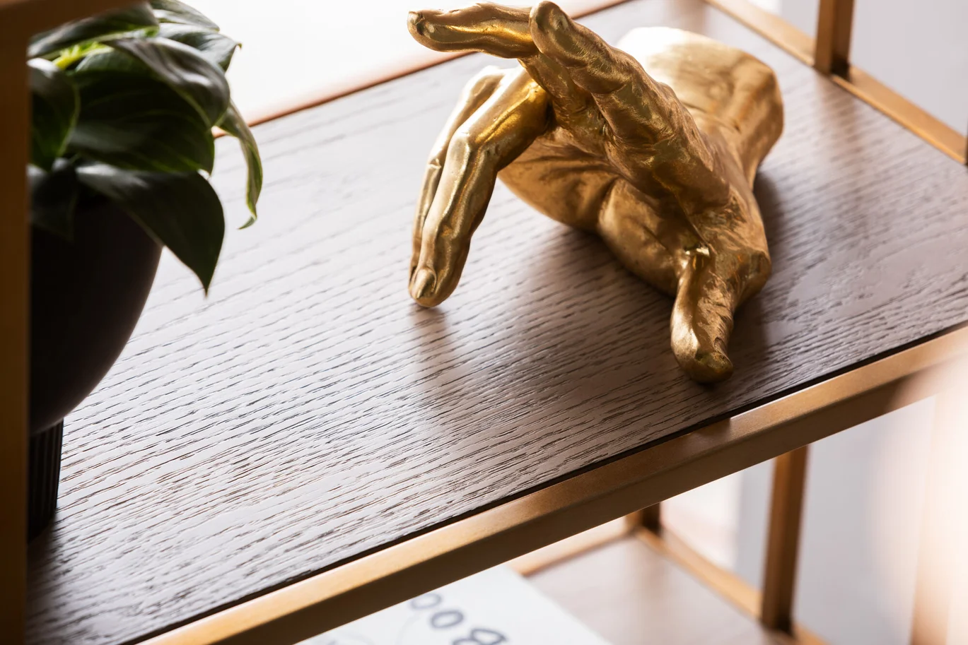 PODPÓRKA NA KSIĄŻKI Fingers w formie złotych dłoni z uniesionymi palcami, nowoczesny styl, piękna