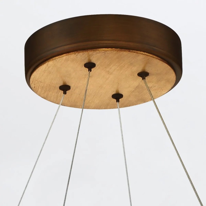 ŻYRANDOL Vaughan o delikatnie falującym kształcie, brązowo-złoty, nowoczesny styl, średni, premium