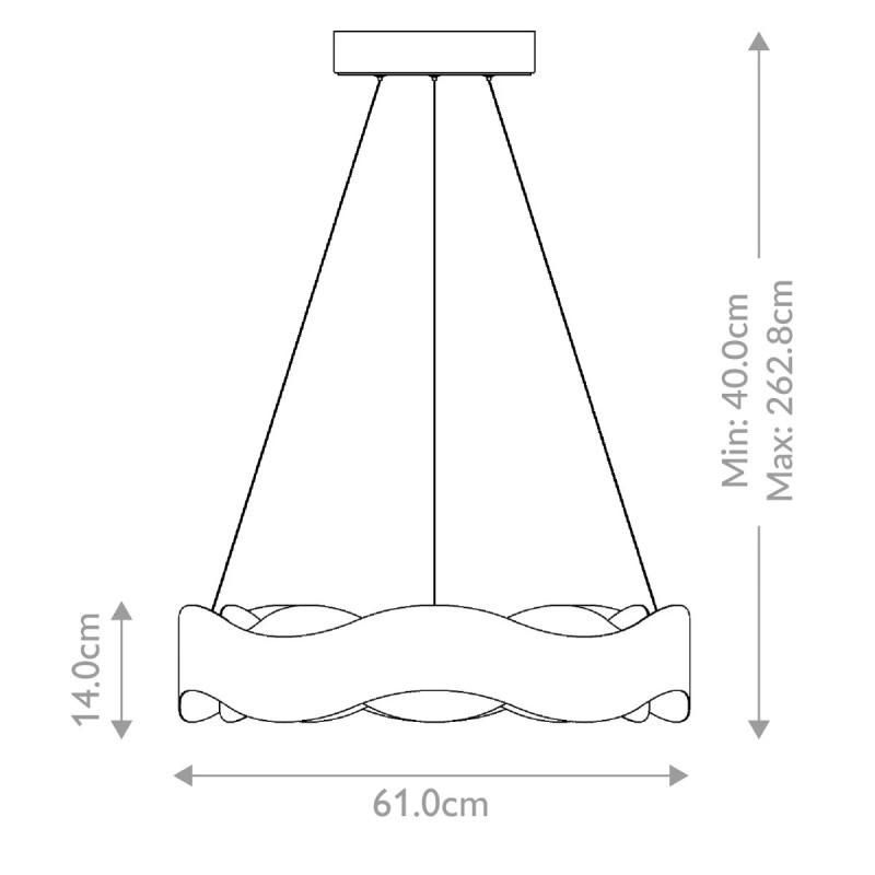 ŻYRANDOL Vaughan o delikatnie falującym kształcie, brązowo-złoty, nowoczesny styl, średni, wymiary