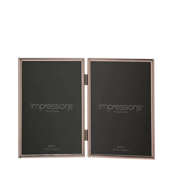 RAMKA NA ZDJĘCIE srebrna, podwójna, składana, nowoczesny styl, idealna na prezent