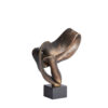 FIGURKA DEKORACYJNA Kajan o abstrakcyjnym kształcie w kolorze antycznego brązu, czarna, kwadratowa podstawa, ekskluzywna