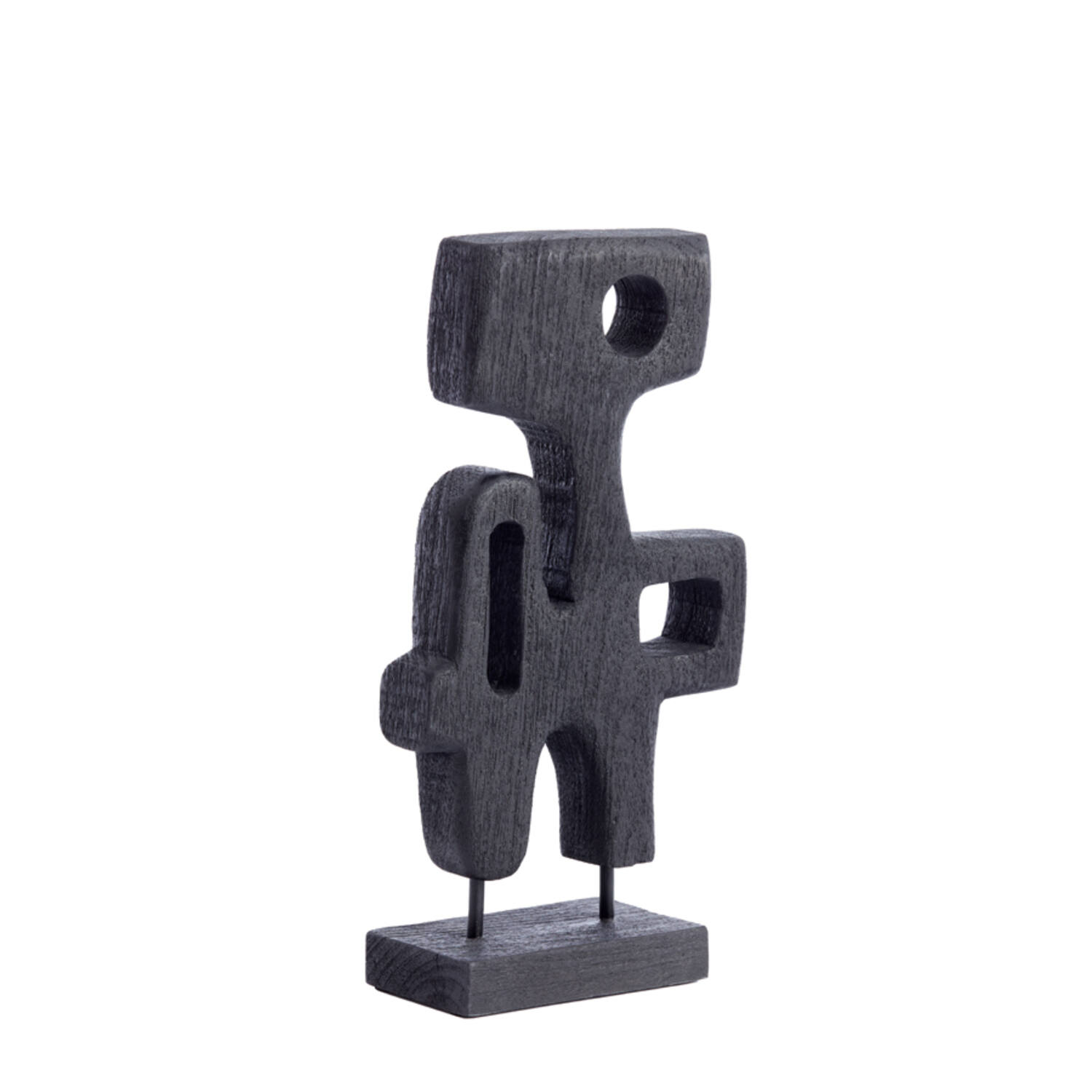 FIGURKA DEKORACYJNA Sala o abstrakcyjnym kształcie, czarne drewno w matowym wykończeniu, piękna
