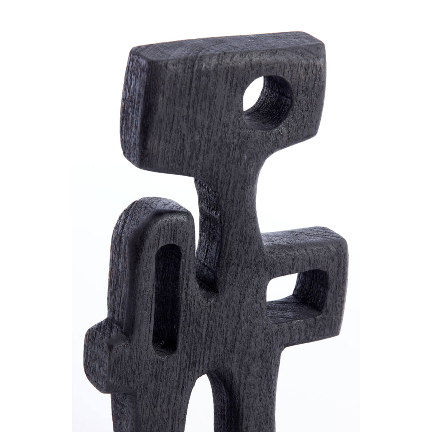FIGURKA DEKORACYJNA Sala o abstrakcyjnym kształcie, czarne drewno w matowym wykończeniu, premium