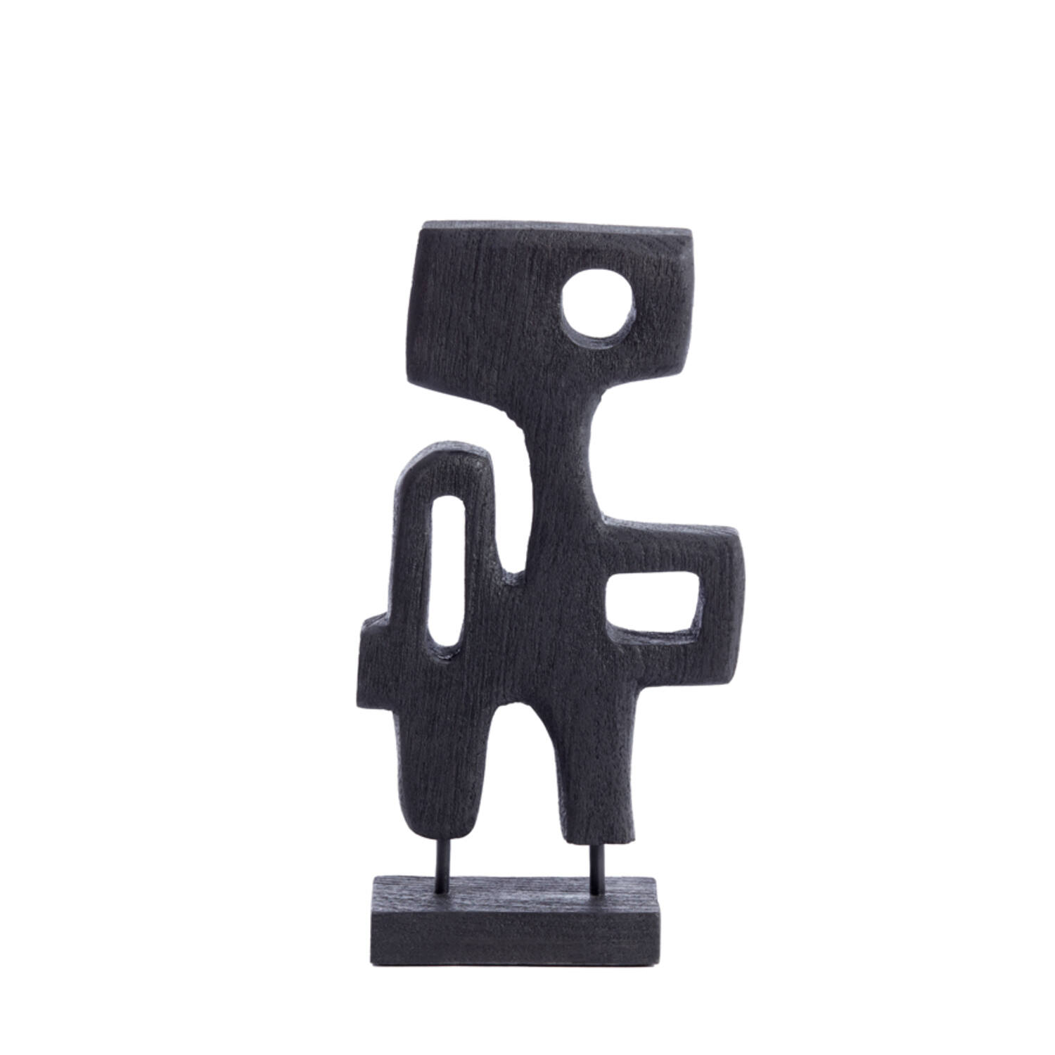 FIGURKA DEKORACYJNA Sala o abstrakcyjnym kształcie, czarne drewno w matowym wykończeniu