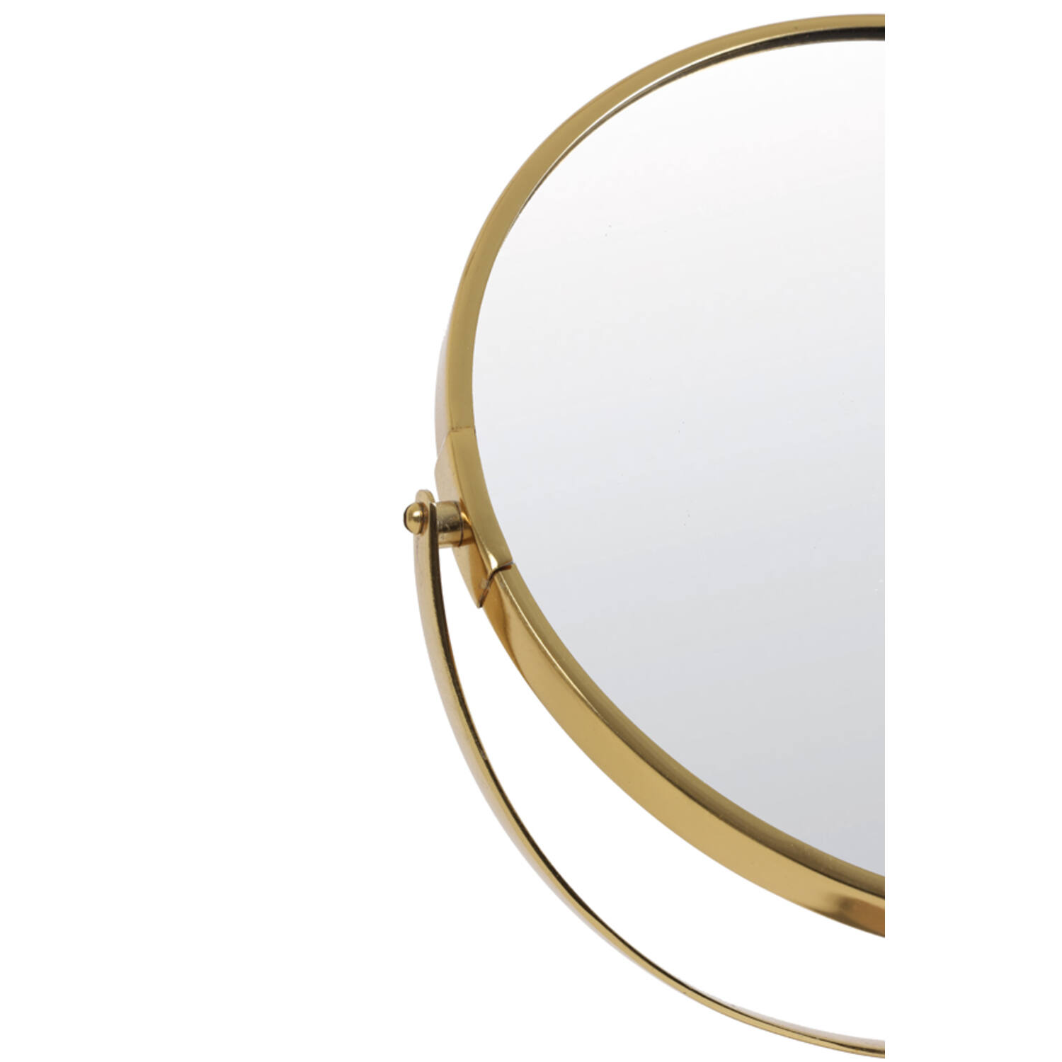 LUSTERKO TOALETKOWE Riesco na białej, prostokątnej, marmurowej podstawie, złoty stelaż, obrotowe, nowoczesny styl, najwyższa jakość