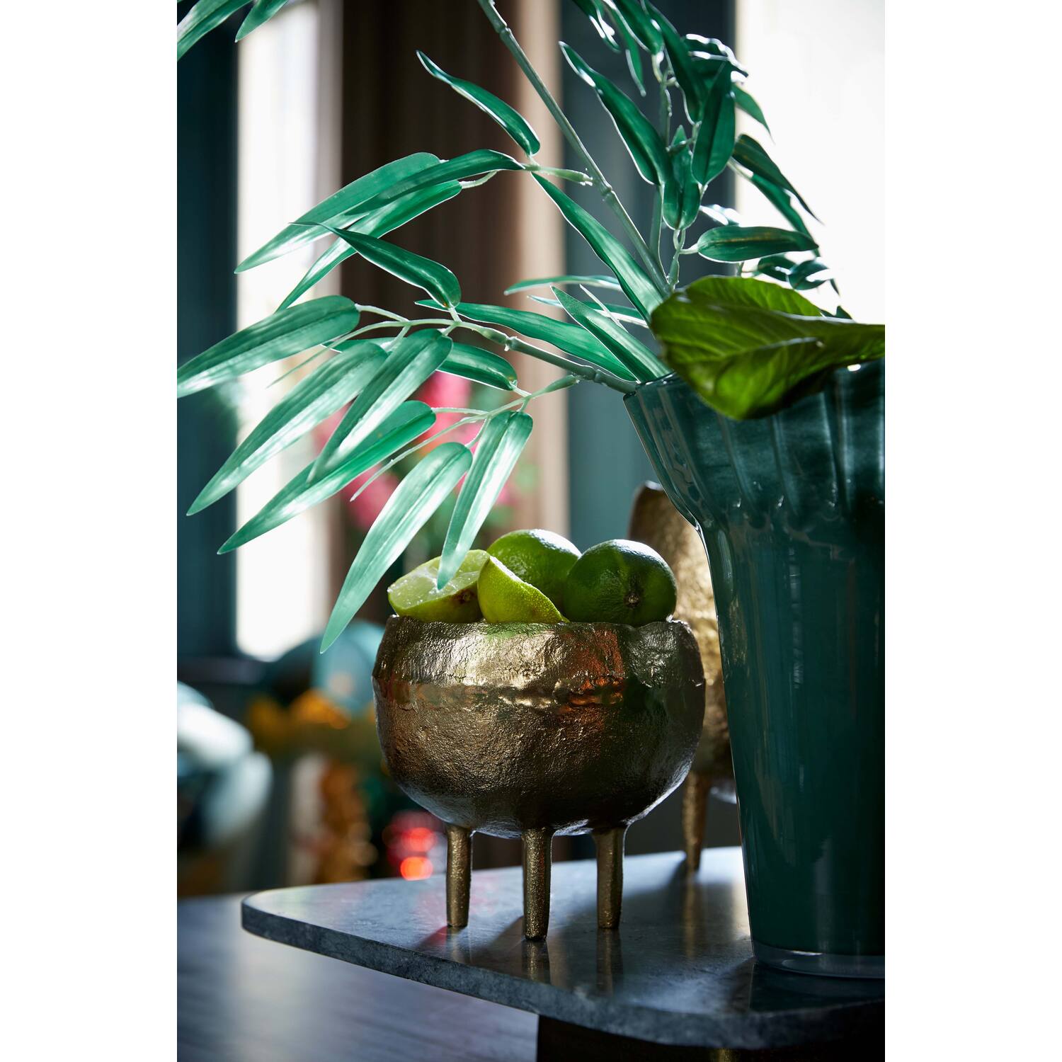 MISA Muxia na 4 nóżkach, okrągła, nieregularna faktura, złote błyszczące wykończenie 16x14,5 cm, premium