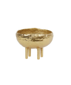 MISA Muxia na 4 nóżkach, okrągła, nieregularna faktura, złote błyszczące wykończenie